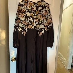 Long black floral dress